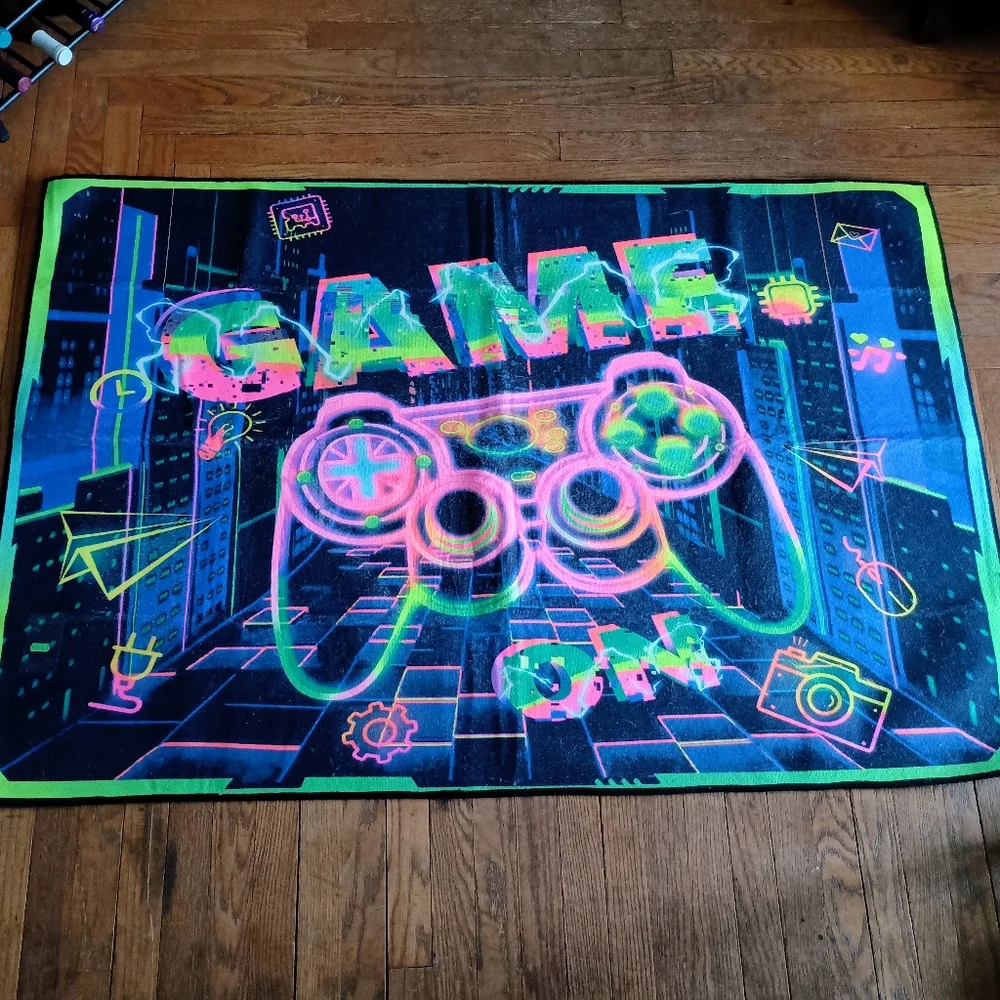 Gaming Area‎ Rug Blacklight UV Reactive