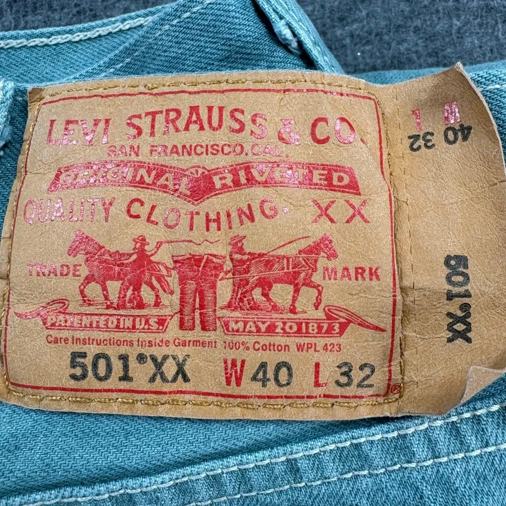 Levi's 501XX Button Fly Jeans Men 40x32 (fits 36x28)‎ Vintage Style LS&Co Rivets
