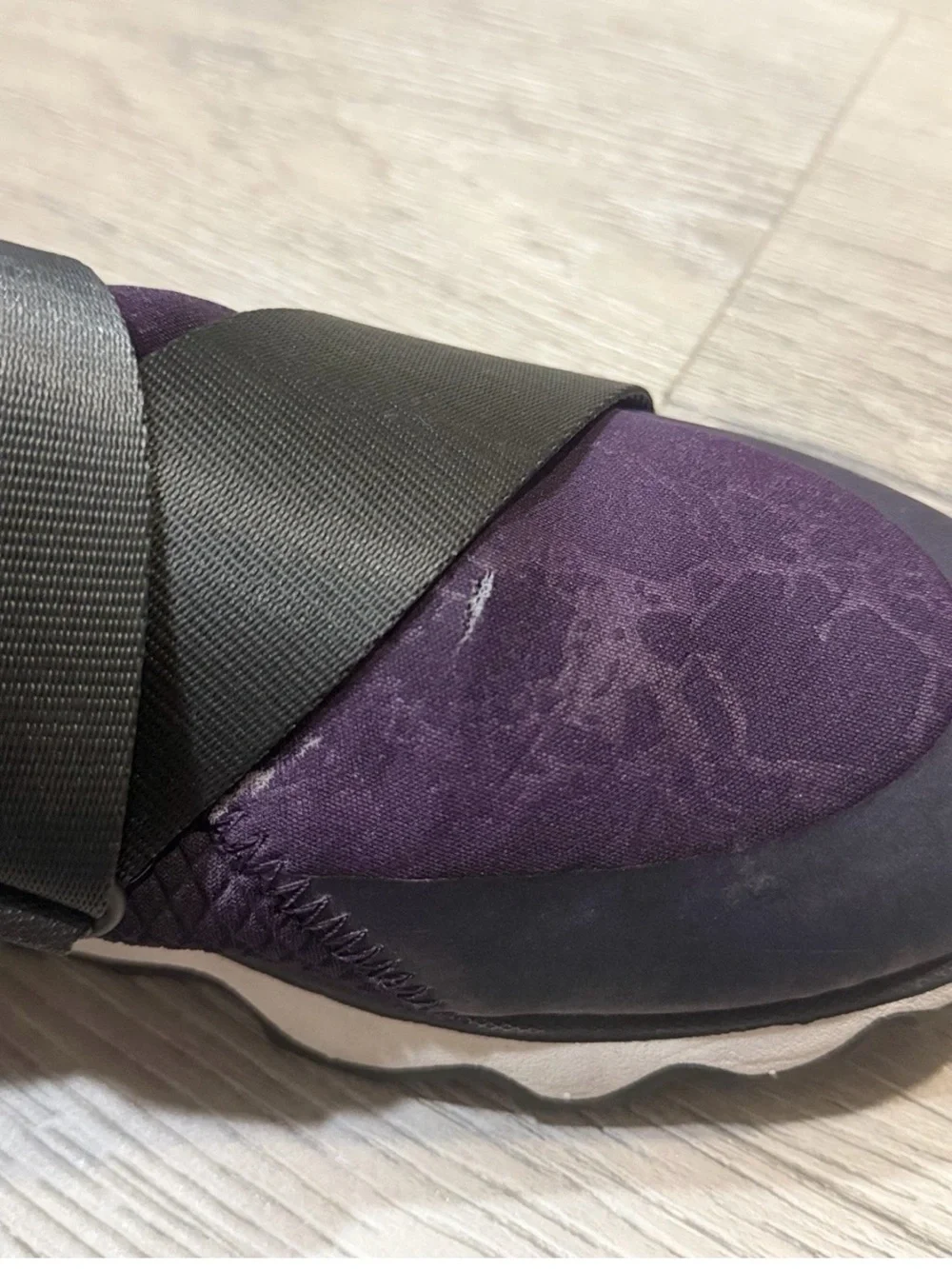 Sorel Women’s Sz 8 Kinetic Sneak Purple Slip-on Hook Loop Shoes NL3374-506