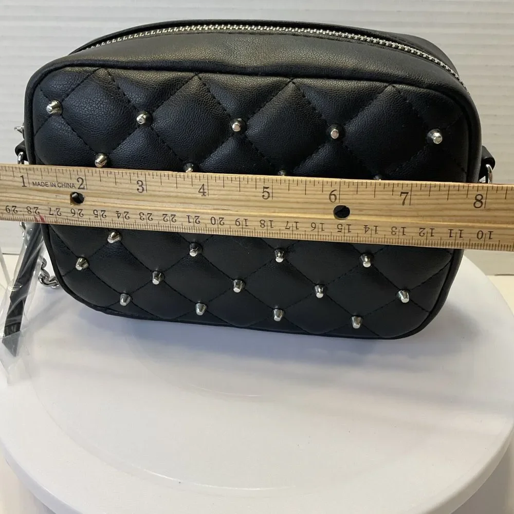 ⚡️ Rebecca Minkoff Top Zip Quilted Studded Crossbody‎ Bag Black 7.5
