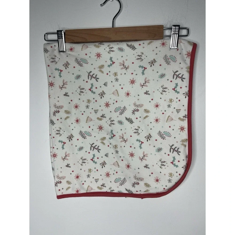 First Impressions White‎ Reindeer Floral Baby Blanket Christmas
