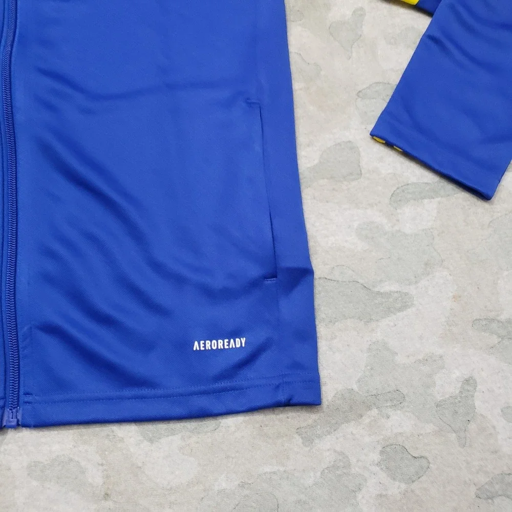 Adidas Windbreaker Track Jacket Youth 11-12Y Blue Full Zip Long‎ Sleeve