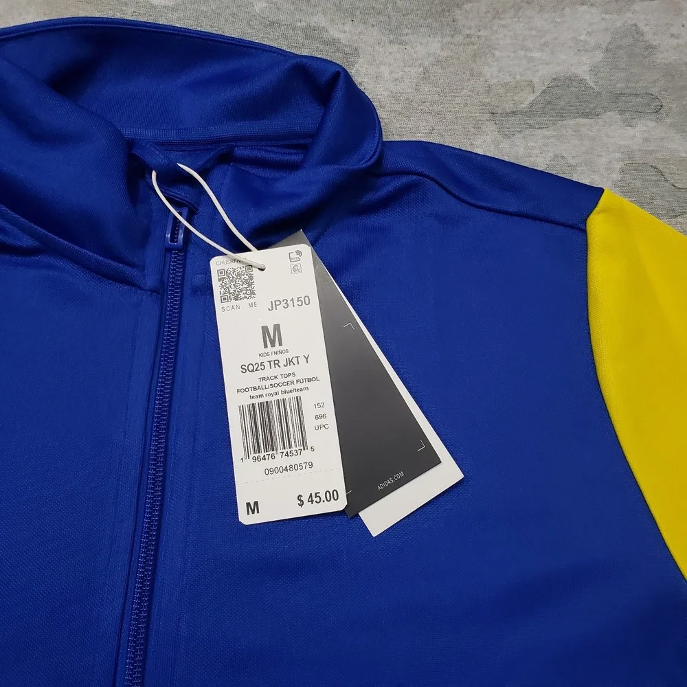 Adidas Windbreaker Track Jacket Youth 11-12Y Blue Full Zip Long‎ Sleeve