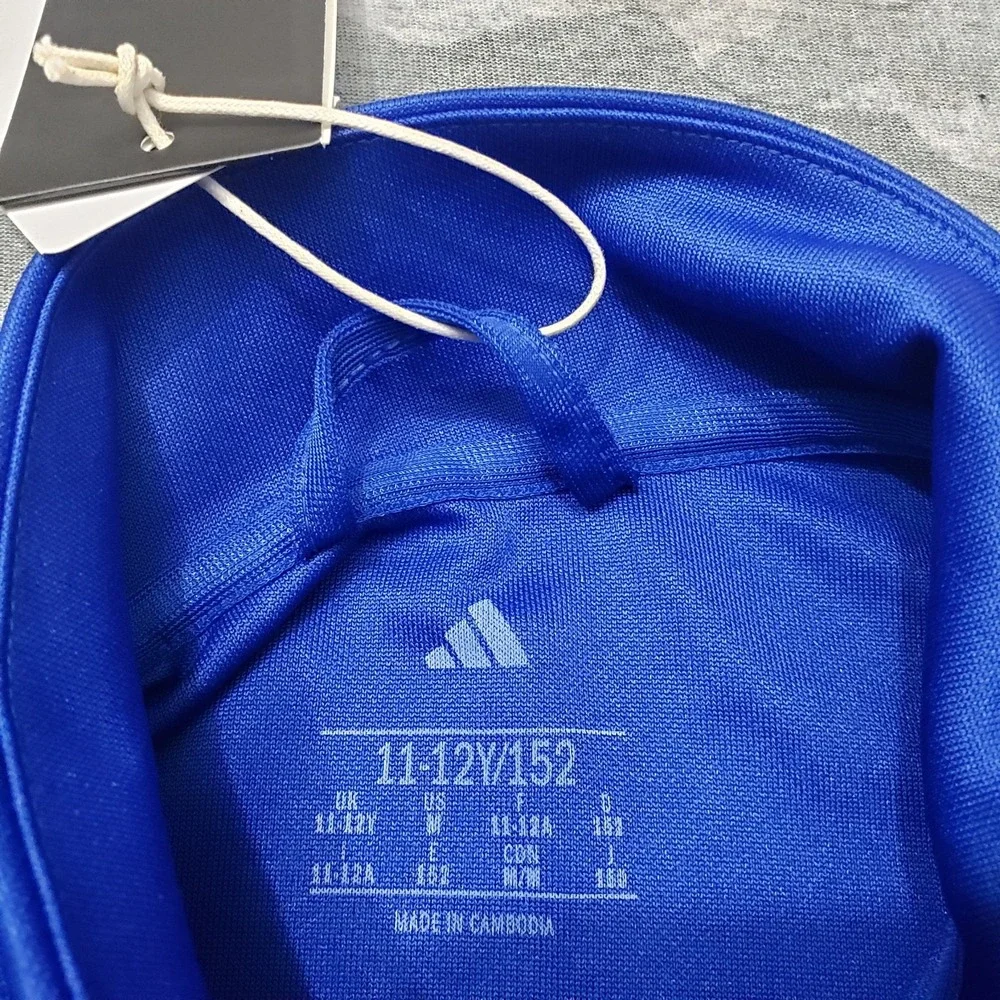 Adidas Windbreaker Track Jacket Youth 11-12Y Blue Full Zip Long‎ Sleeve