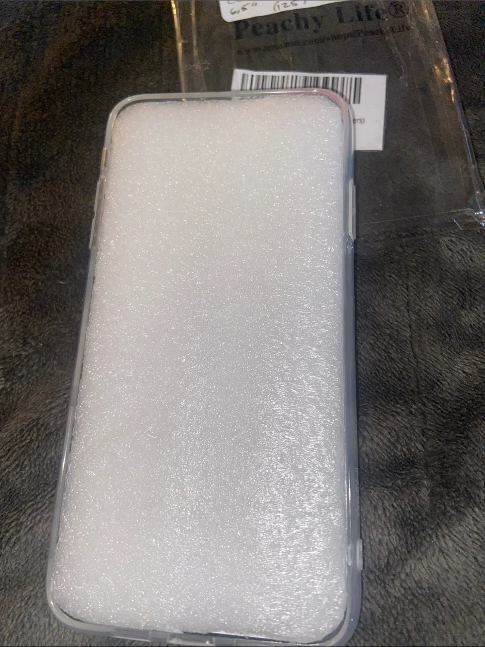 Peachy case featuring background