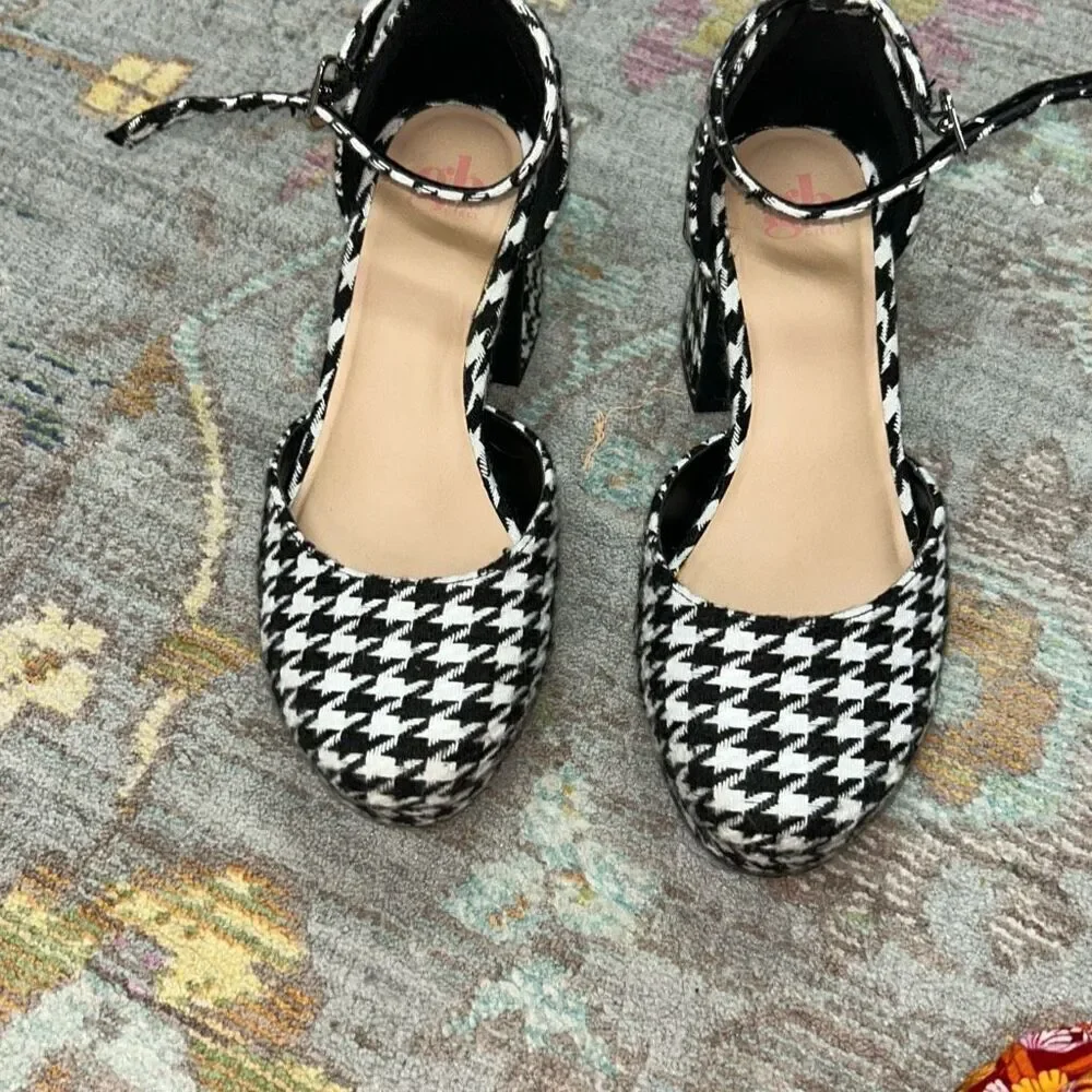 Gianni bini girl’s houndstooth heels sz 2