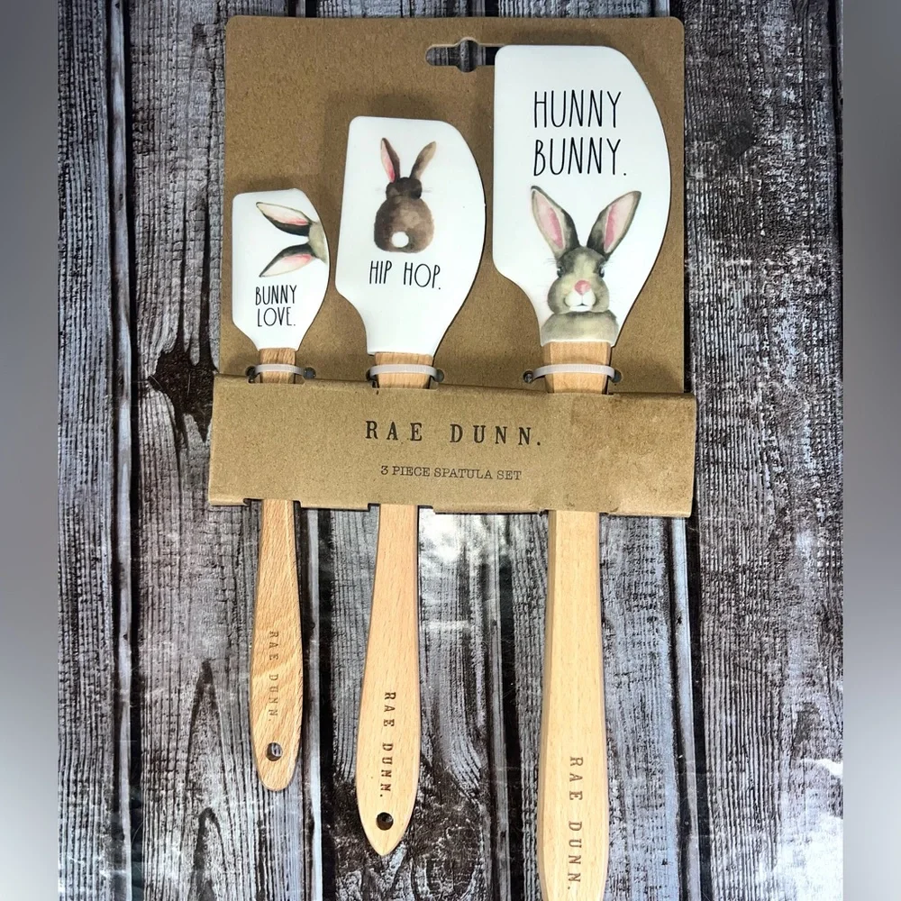2 Sets (7) Rae Dunn Easter Spatula Sets Hunny‎ Bunny Easter Eggs NEW!