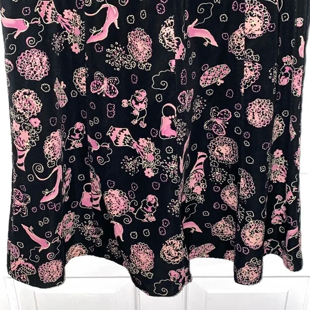 Dressbarn printed a-line skirt size 6