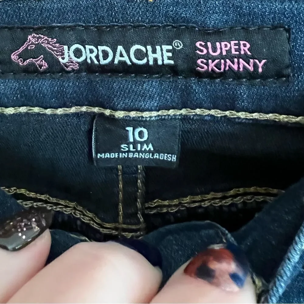‎Jordache girl’s dark wash super skinny jeans size 10