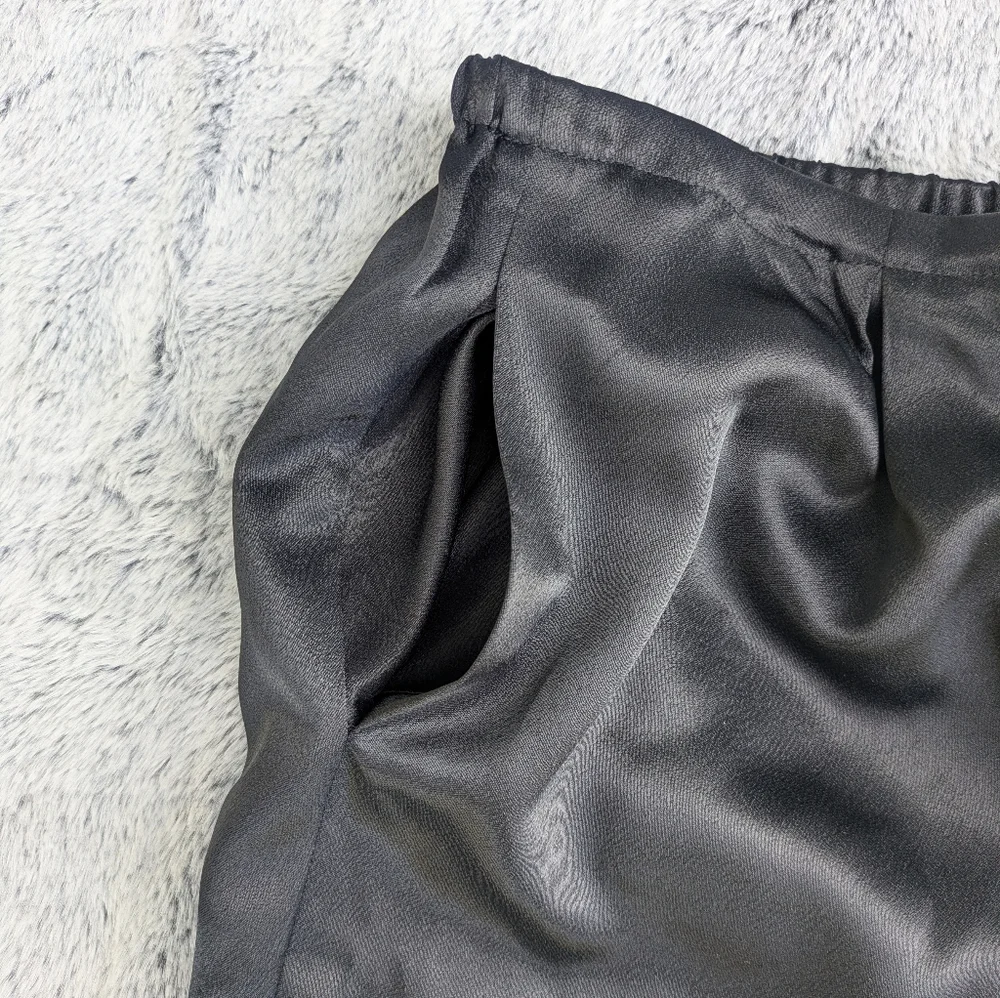 Vintage Harve Benard Wide Leg Satin Drawstring Pants Size‎ 14 Black