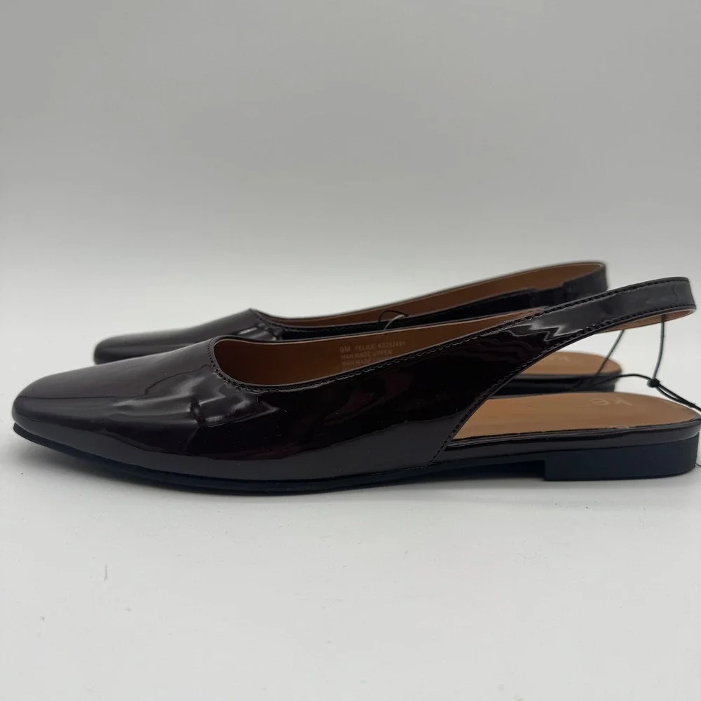 Kensie Women's Size 9 Red Felice Slingback Flats Patent Shoes