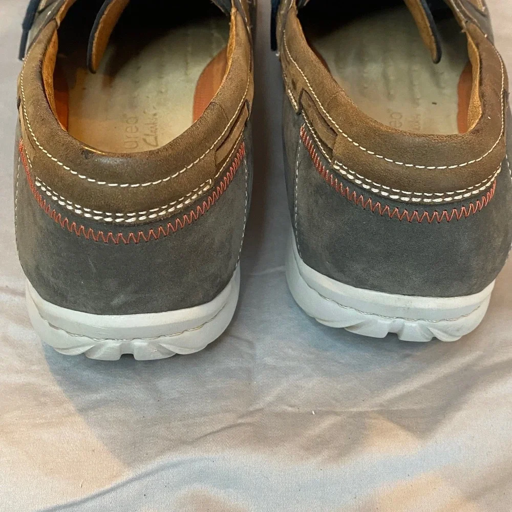Clarks Unstructured Men's Dark Gray Leather Boat‎ Shoes Loafers Size 11