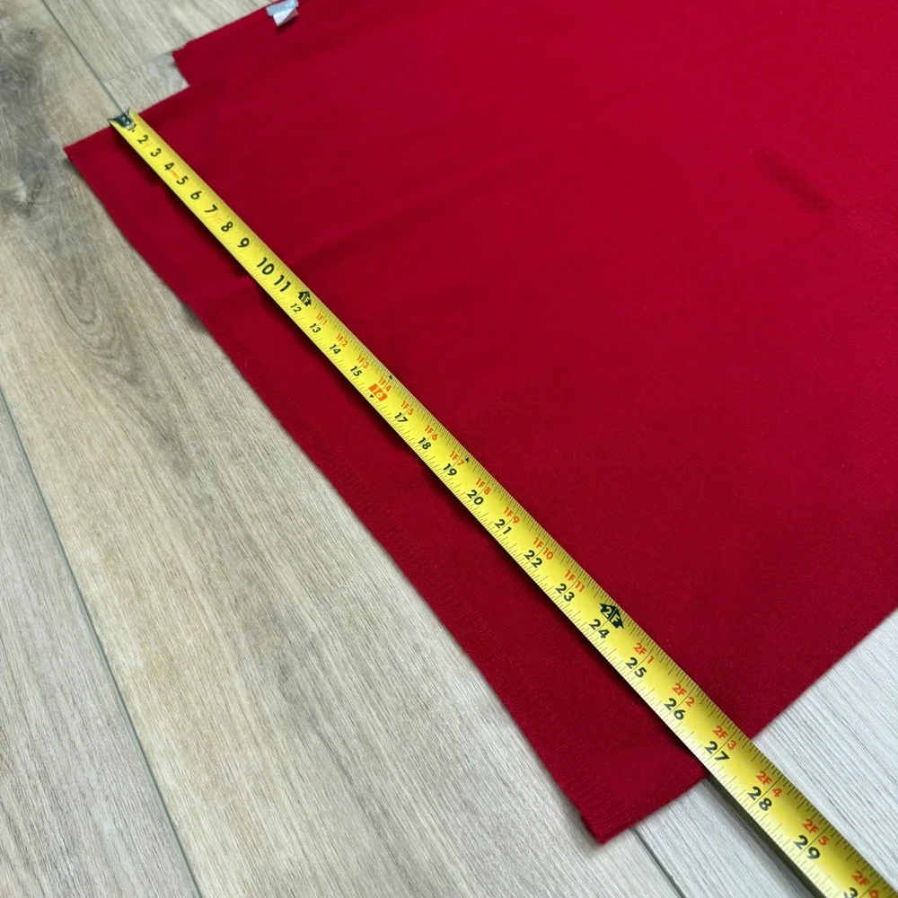 J. Jill Red Wool Cashmere Blend Knit‎ Wrap Scarf Big Oversized Cozy Soft Scandi