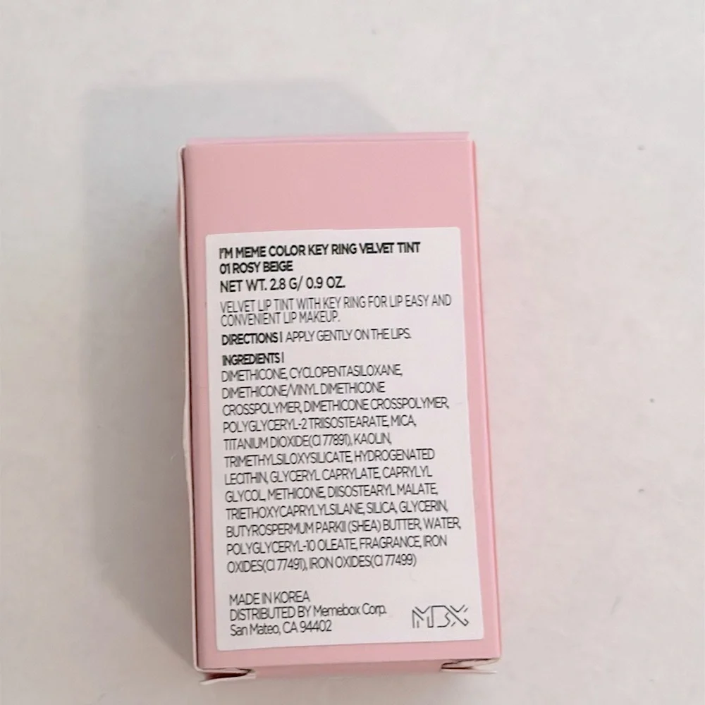 I'M MEME Lip Stain - Color Key Ring Velvet Tint -, Highly-pigmented- Rosy Beige