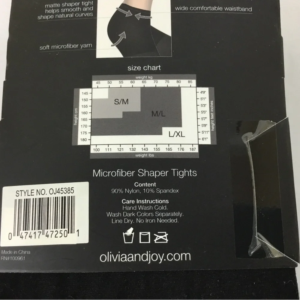 Olivia & Joy Tights Matte Shaper Tights 2 pair Black Brown New