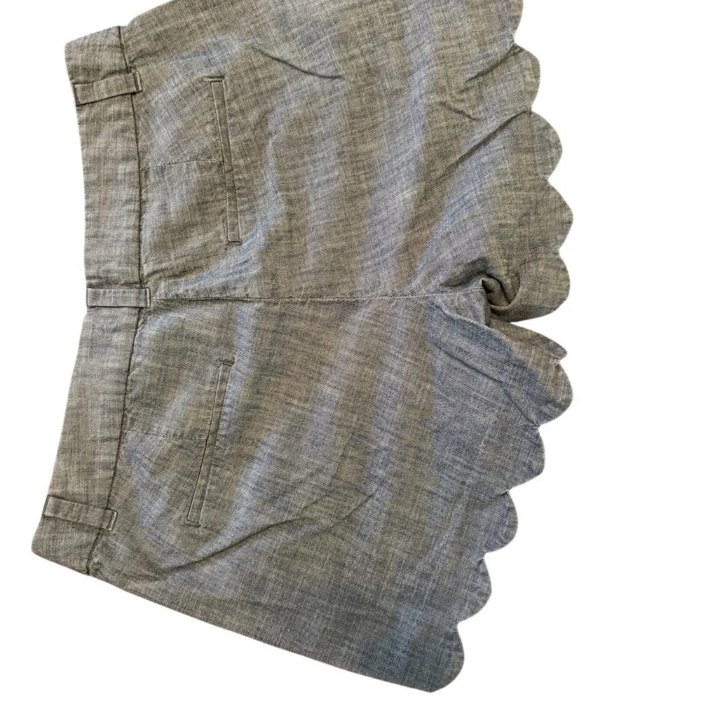 J. Crew Gray High Waist Shorts with Scalloped Hem