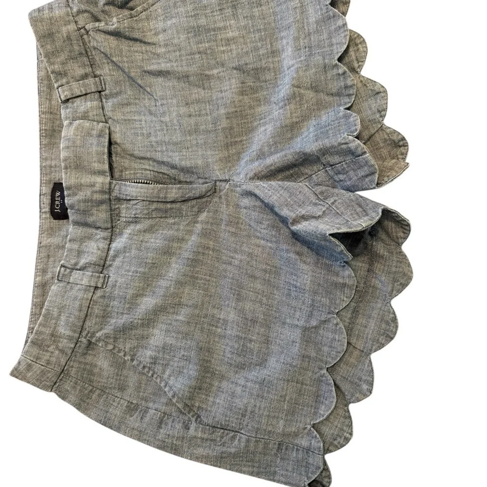 J. Crew Gray High Waist Shorts with Scalloped Hem