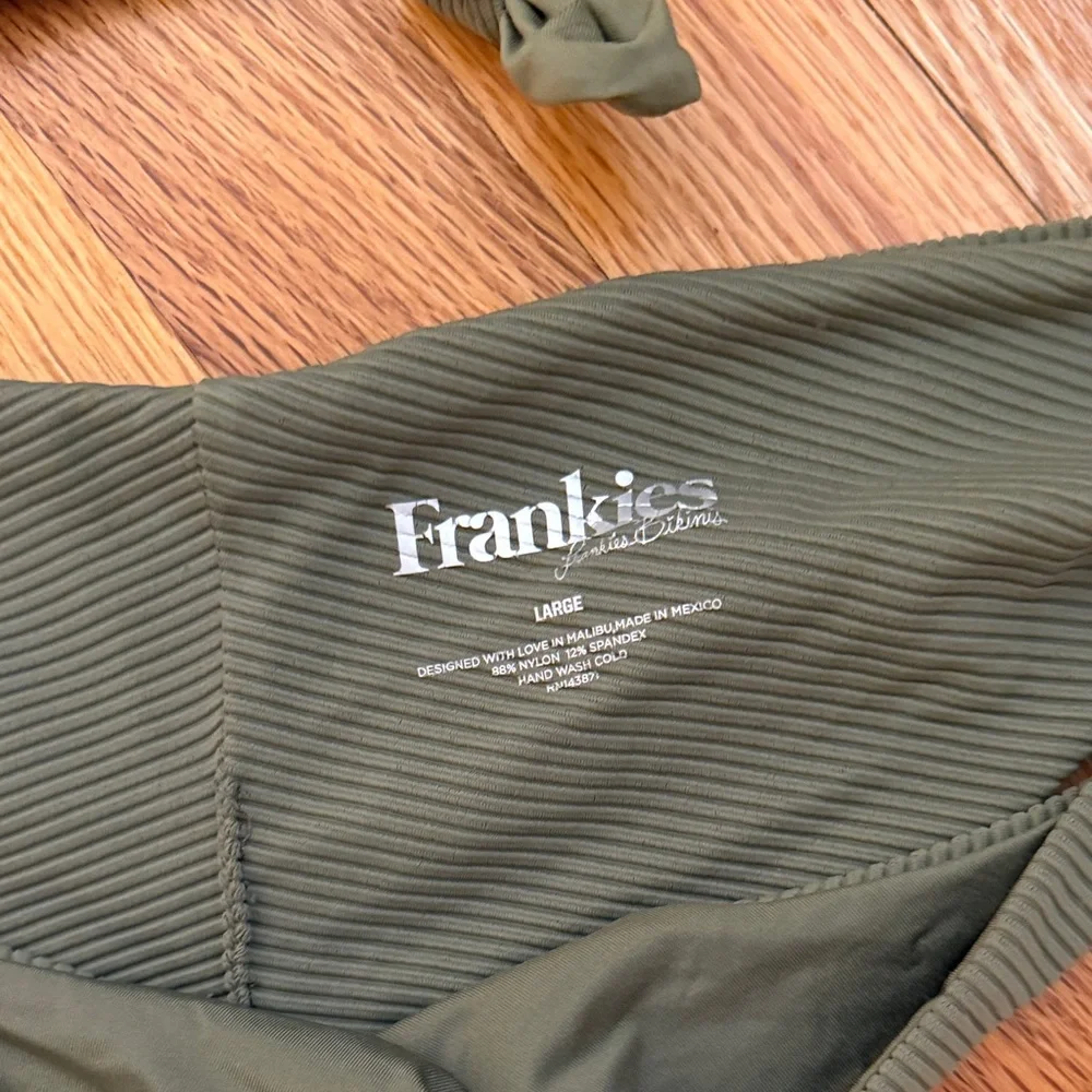 NWOT Frankie’s Olive Ribbed Tie-Front Bikini Set - Women Swim