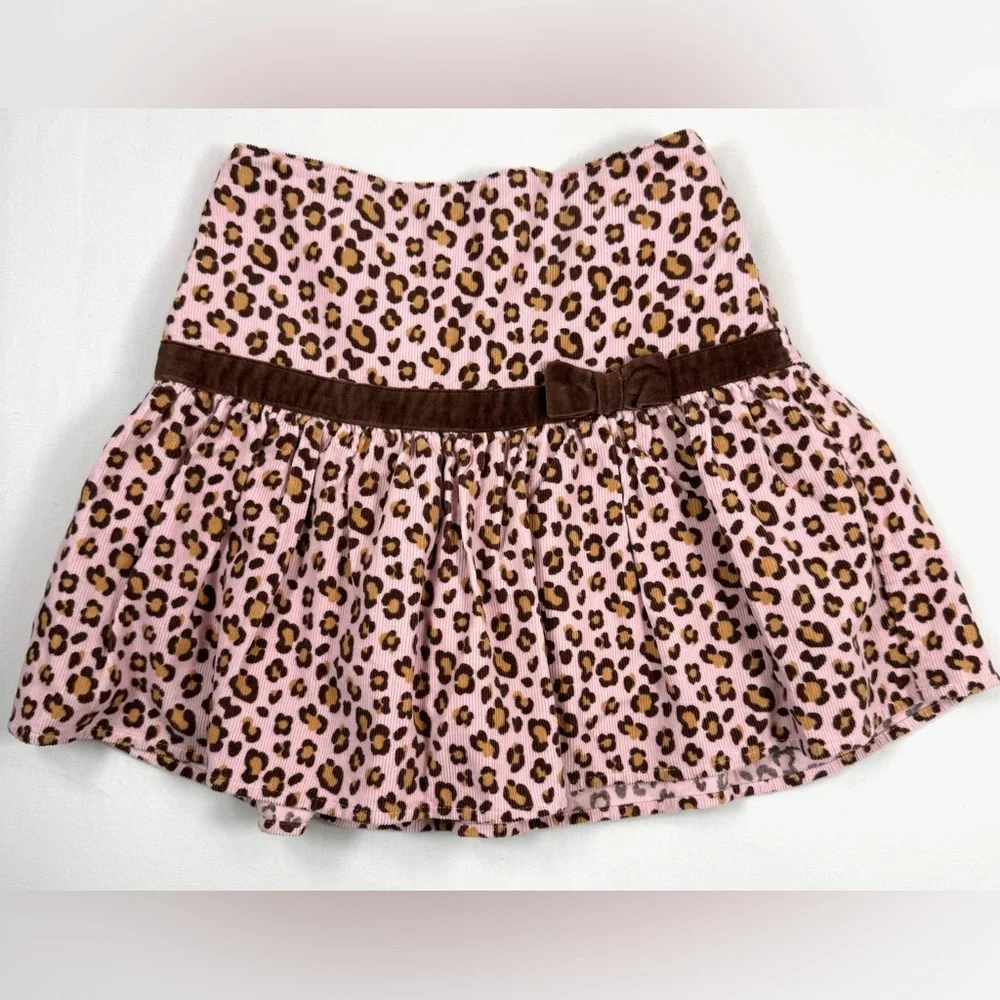 GYMBOREE Vintage Kitty Glamour Line Cheetah Print Y2K Corduroy Mini Skort Size 9