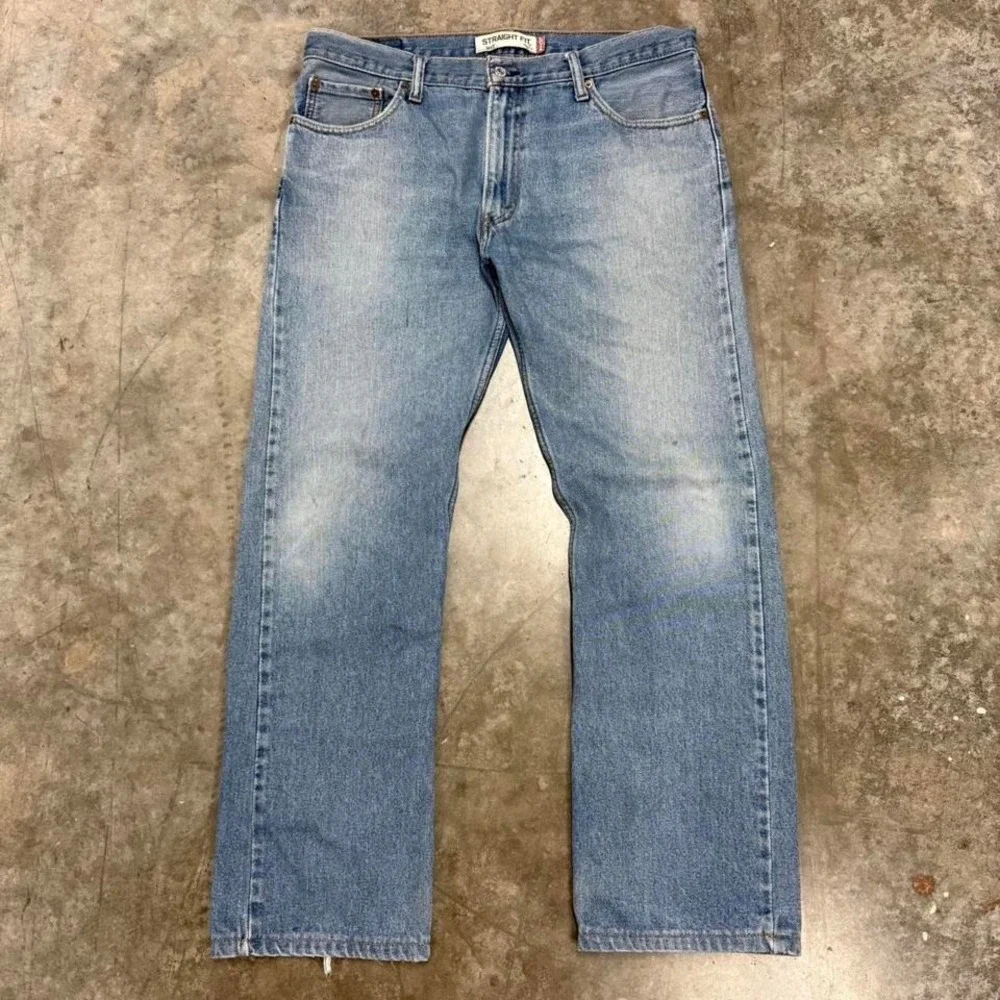 Y2K Levi's 505 Straight Fit Distressed Blue Jeans 36x31