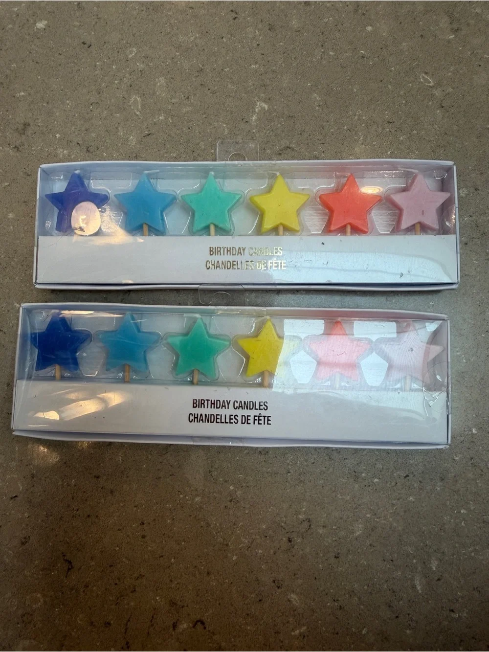 NWT Star-Shaped Birthday Candles - Rainbow Set of 6 ⭐️ (2sets avail) price/set