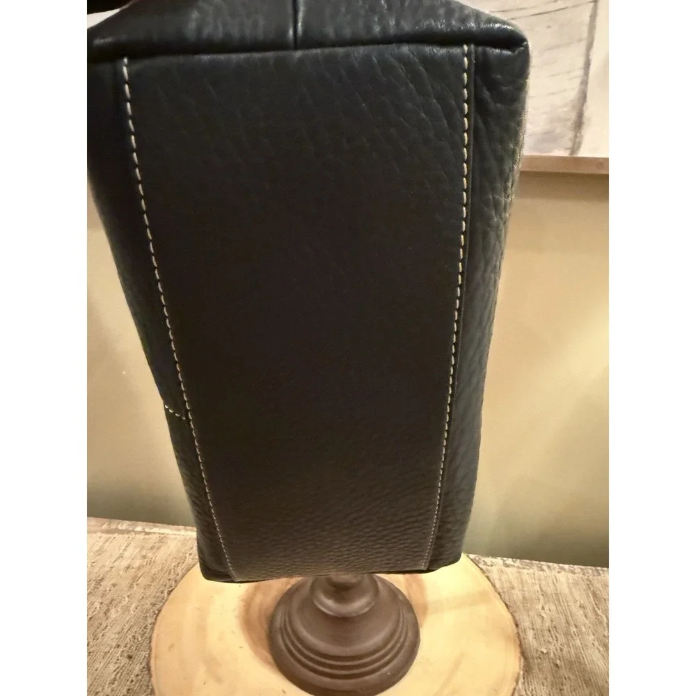 Dooney‎ & Bourke Dillen Double Pocket Black Pebbled Leather Hobo Bag & Wallet