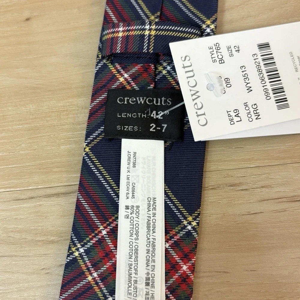 Crewcuts Tie Boys Plaid Silk Size 42 Youth 2-7
