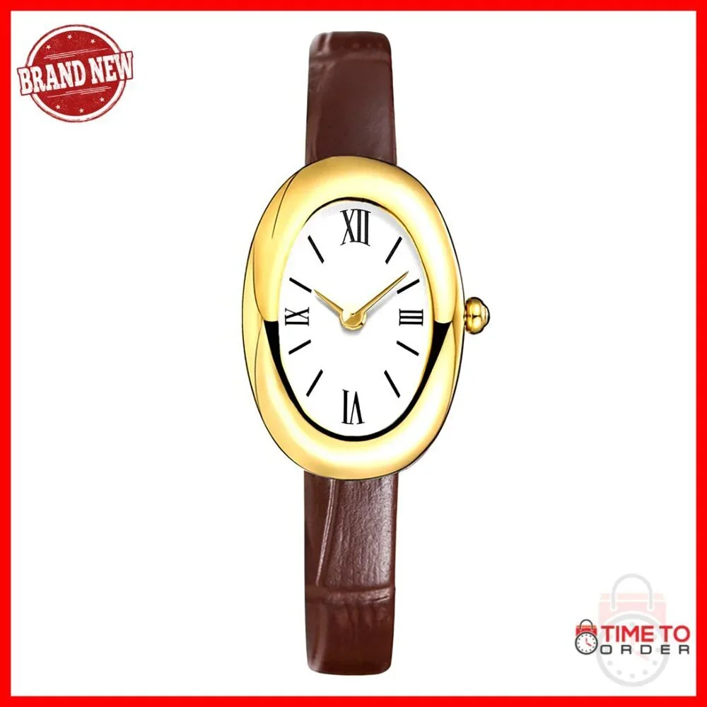 Elegant Gold-Tone Bangle Watch Quartz Movement Minimal Chic Wristwatch