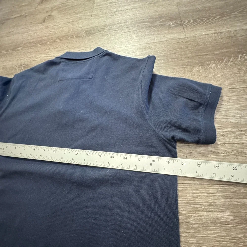 Banana Republic Shirt Mens M Blue Organic Cotton Pique Elephant Logo Preppy