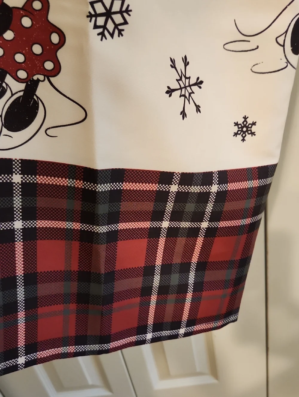 St. Nicholas Square Mickey - Minnie Mouse Holiday Christnas Plaid Shower Curtain