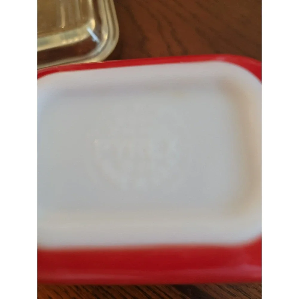 Pyrex Glass Refrigerator Dish with Lid Primary Red # 0501 - Vintage
