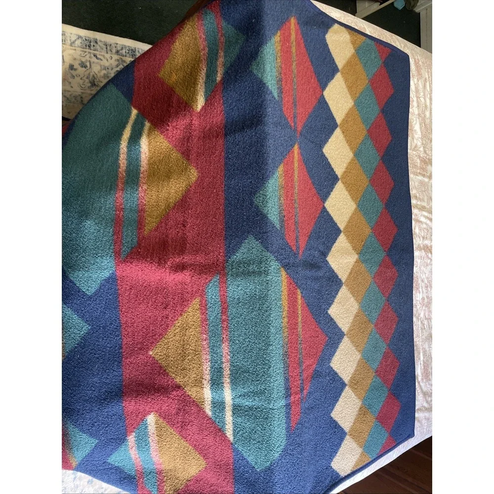 Large Thick Blanket or Couch Throw‎ Earth Tones 55x 74 In.