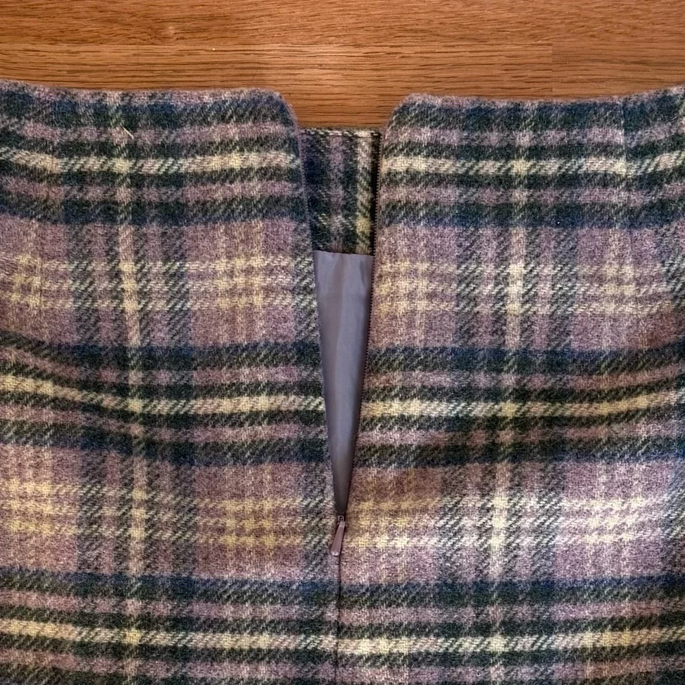 VINTAGE 90s OLD NAVY Lavender Purple Plaid Recycled Wool Jacket and Skirt