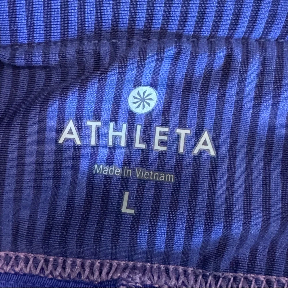 Athleta Pinstripe Good Match Pleated Tiered Tennis Golf Pickleball Skort Blue
