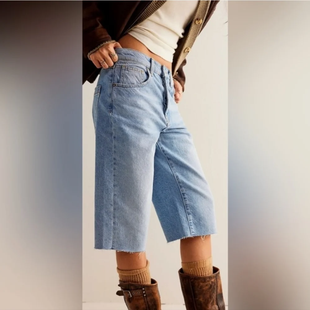 Free People We The Free Jam Session Relaxed Capri Light‎ Jeans