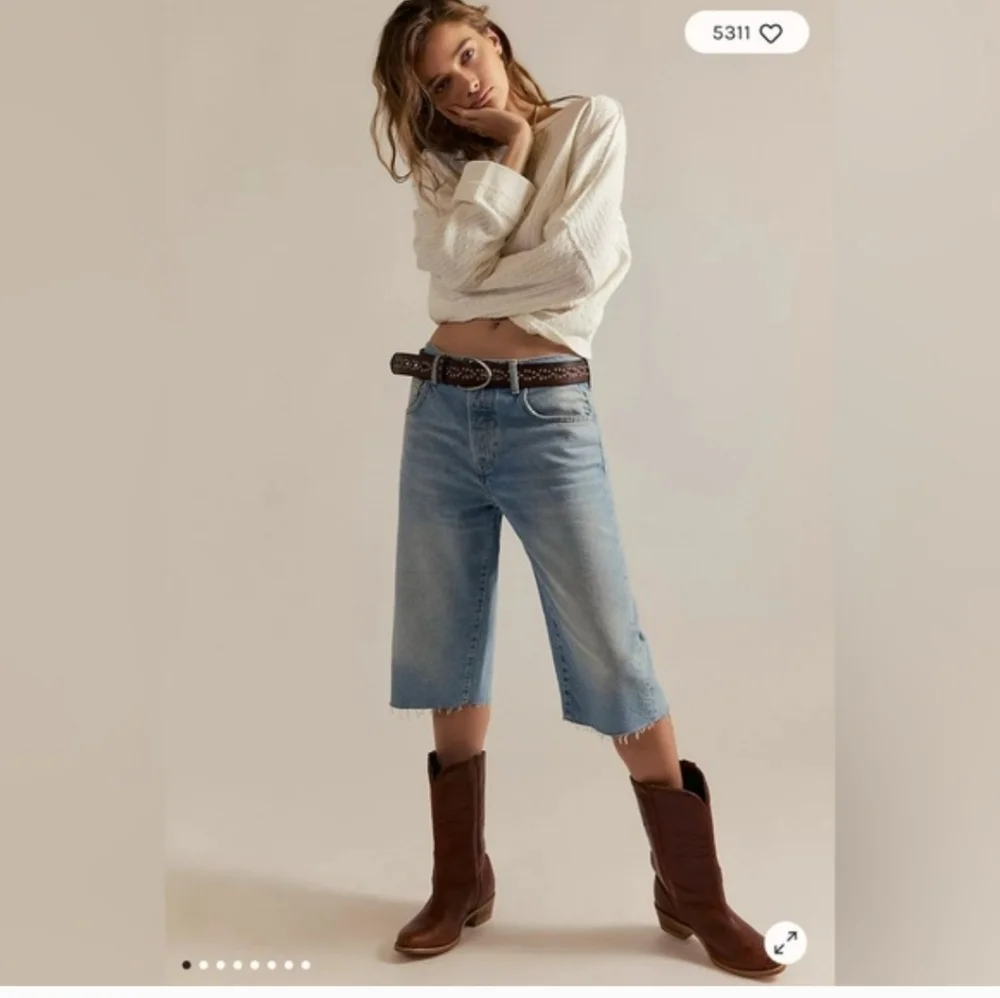 Free People We The Free Jam Session Relaxed Capri Light‎ Jeans