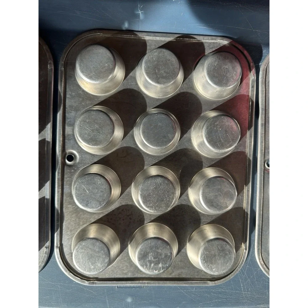 3 Vtg Wear Ever Mini Muffin Tin Pan Aluminum Tart Cupcake 12 Holes 1‎ 3/4