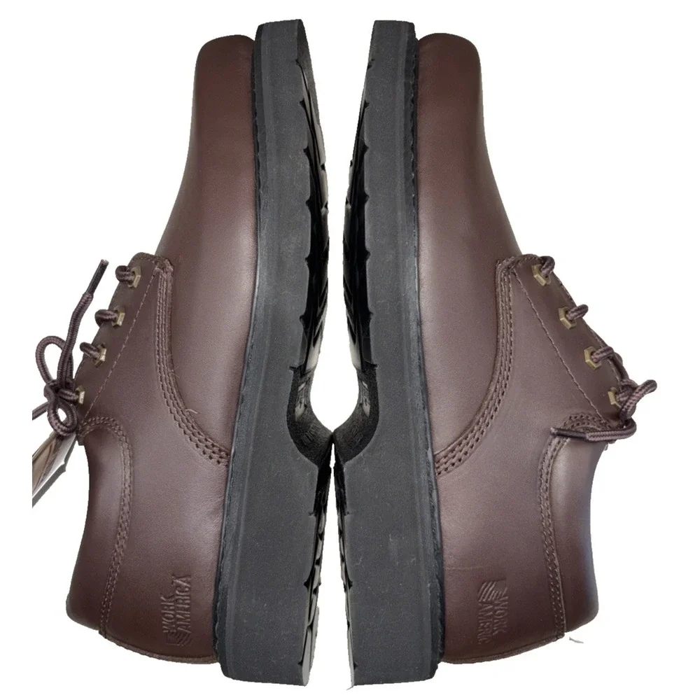 NEW Work America Responder Service Oxford Men's Size 9.5D Brown Leather Lace Up