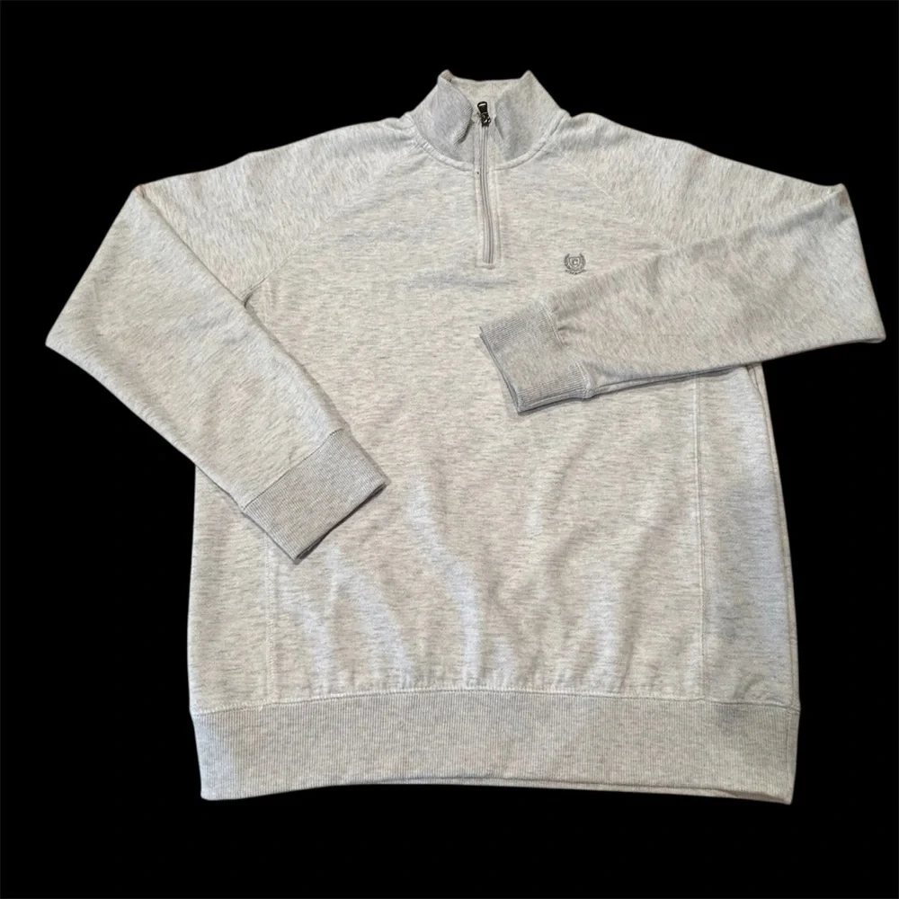 Chaps Classic Light Gray‎ 1/4 Zip Pullover Sweater Size Medium