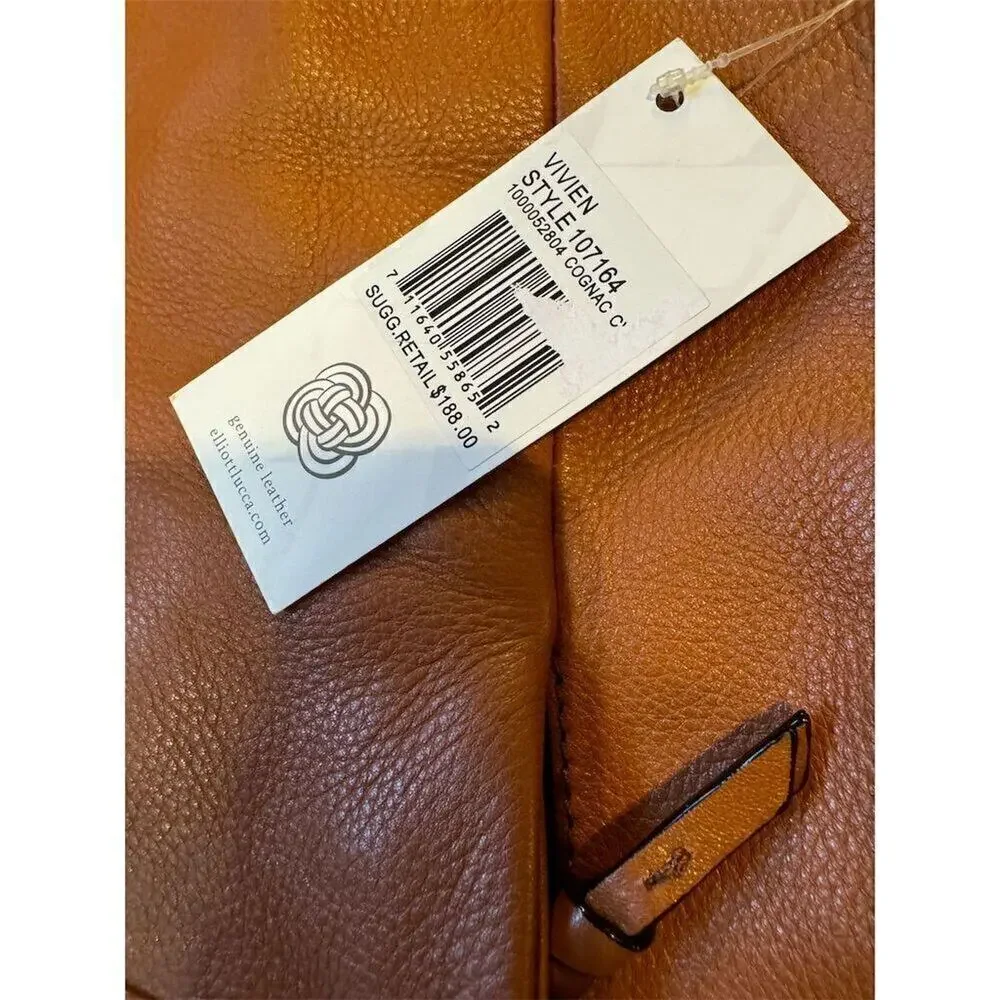 Elliott Lucca Vivien Large Brown Leather Hobo Bag Women's Shoulder Handbag