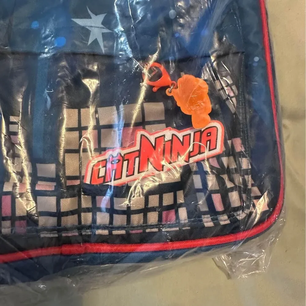 NEW Cat Ninja EPIC Backpack Bookbag‎ Kids Cartoon Detachable Keychain