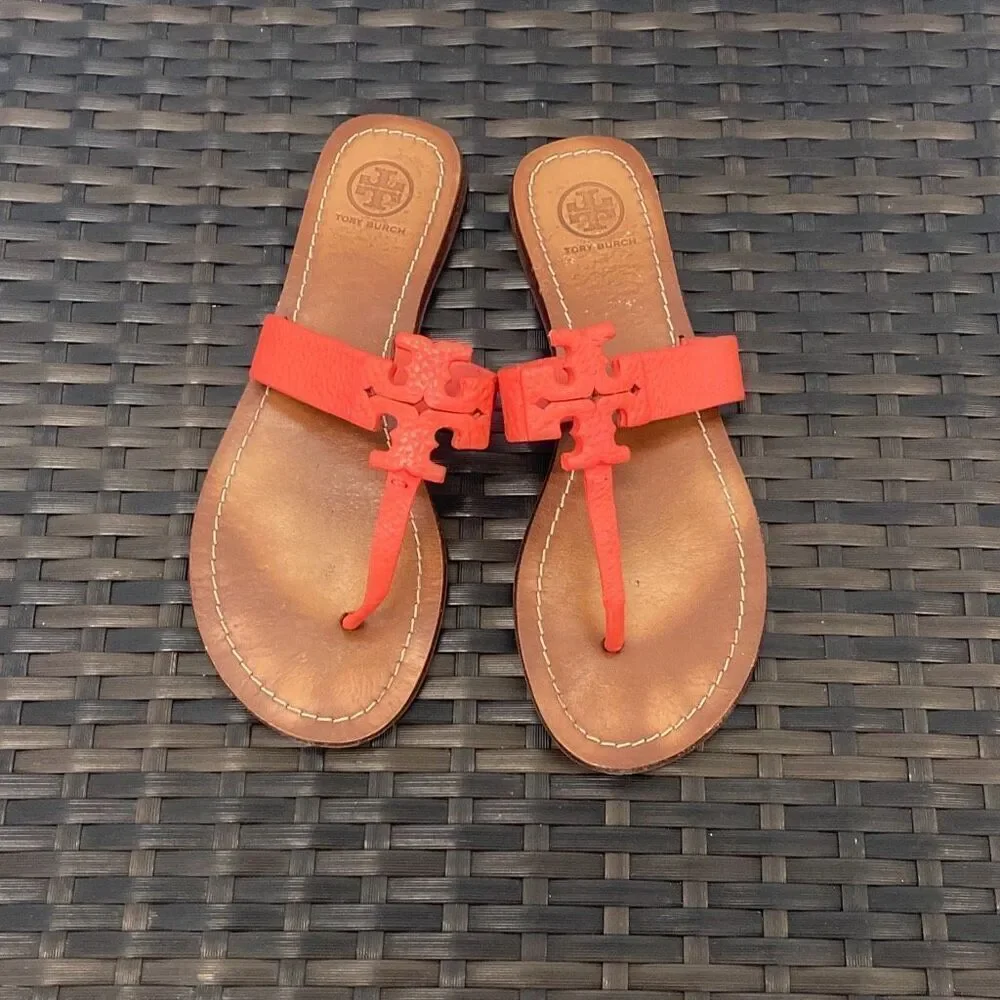 Tory Burch Tong Poppy Coral Sandals