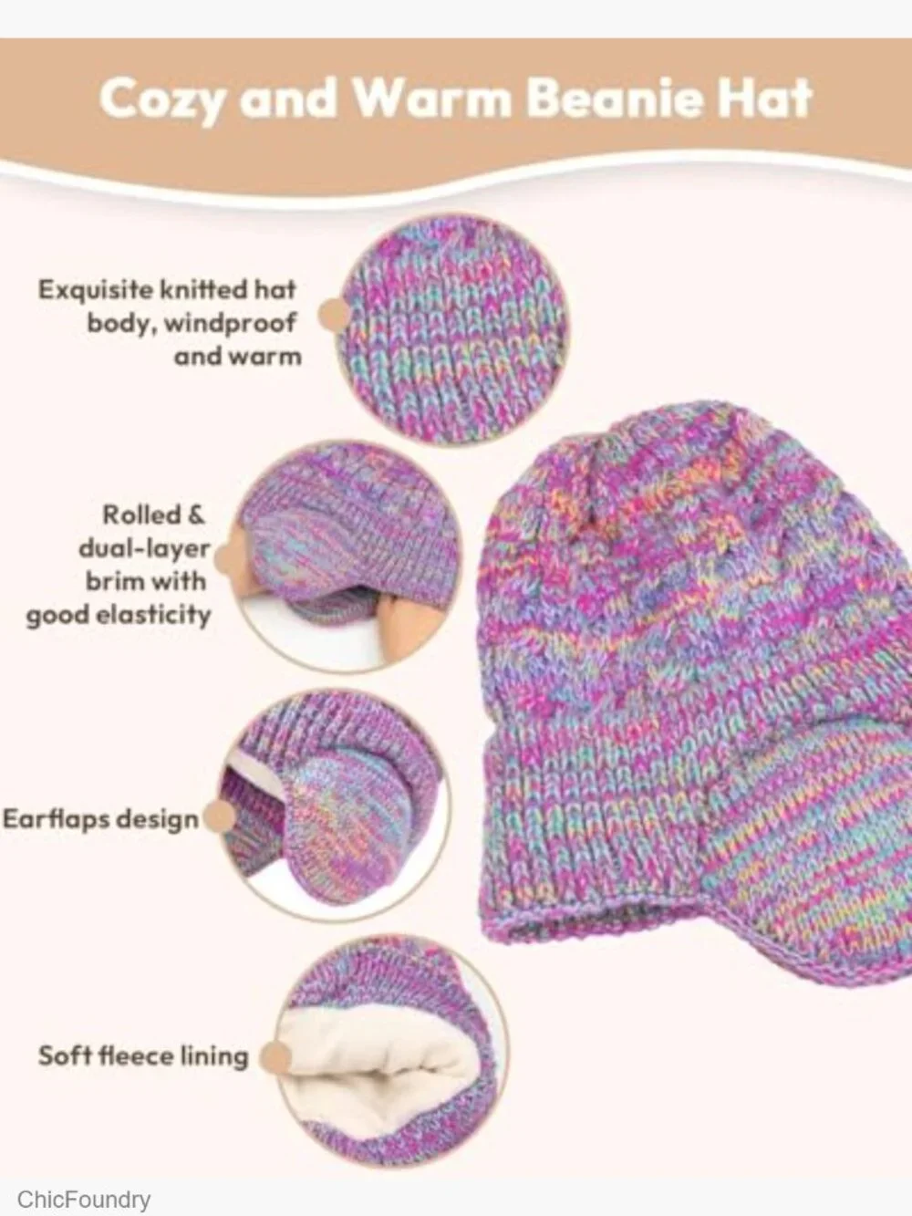 Kids Winter Hat Gloves Scarf Set Knit Beanie with Earflaps Mittens Neck Gaiter