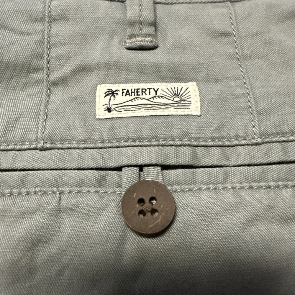 Faherty Island‎ Life Shorts Mens Size 38 Fog Gray MBS2106 Organic Cotton