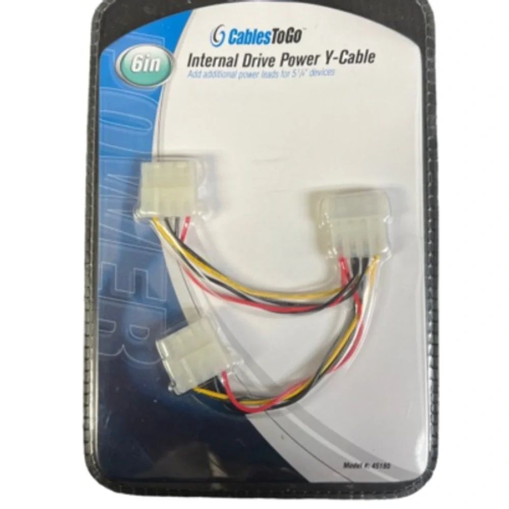 Cables To Go Internal Drive Power Y-Cable 6in Add Power for 5.25in Devices New‎
