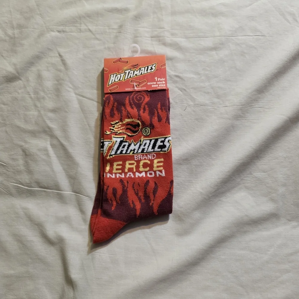 Novelty Hot Tamales Candy Red Socks Unisex Size 6-12