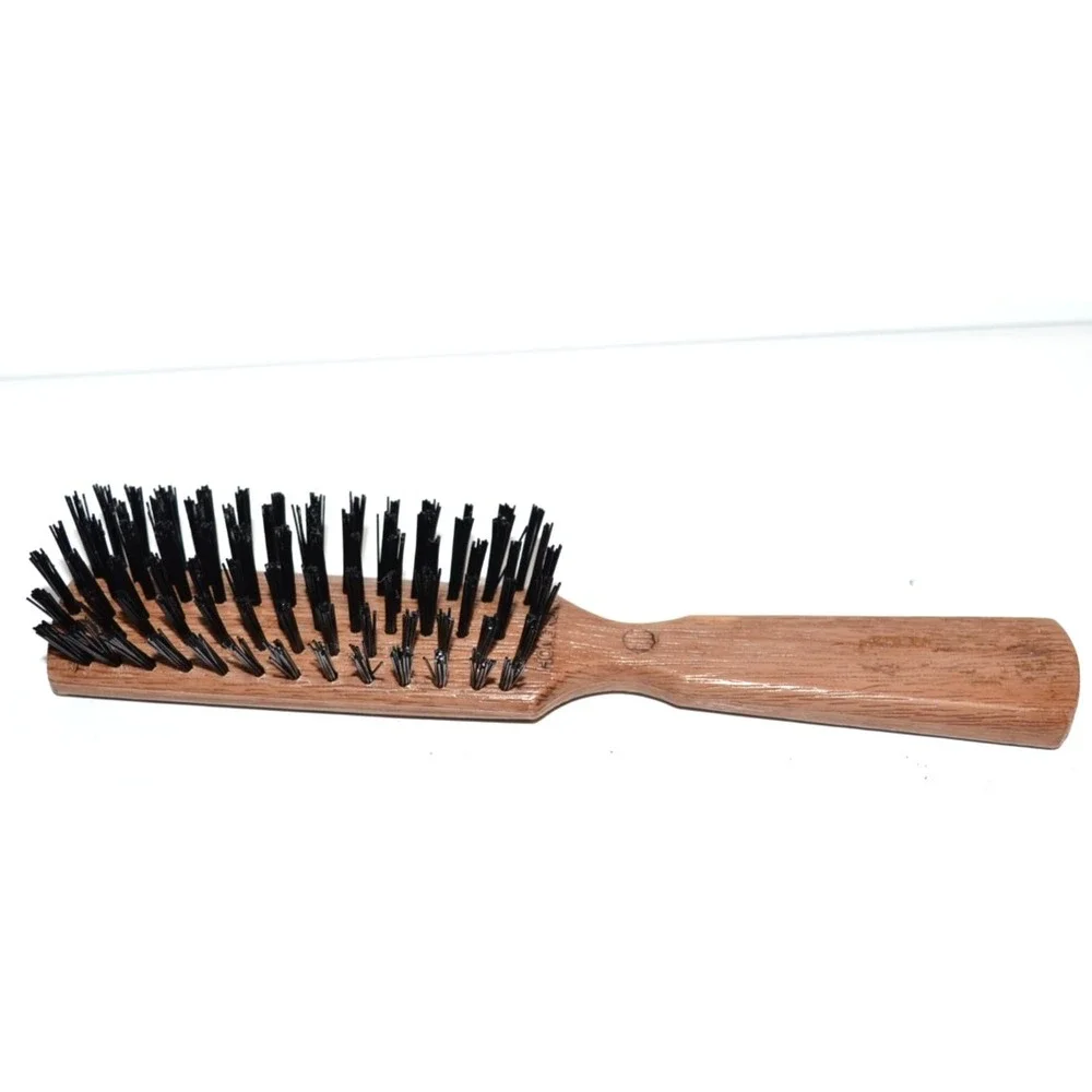 Vtg Goody Hair Brush Faux Wood Hair Nylon Bristle Brush Hong Kong
