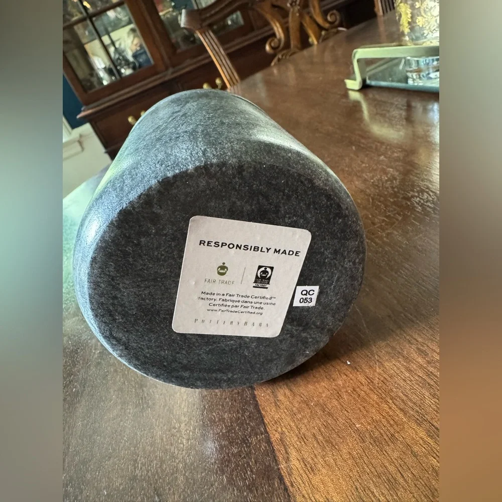 Pottery Barn small soapstone canister with lid