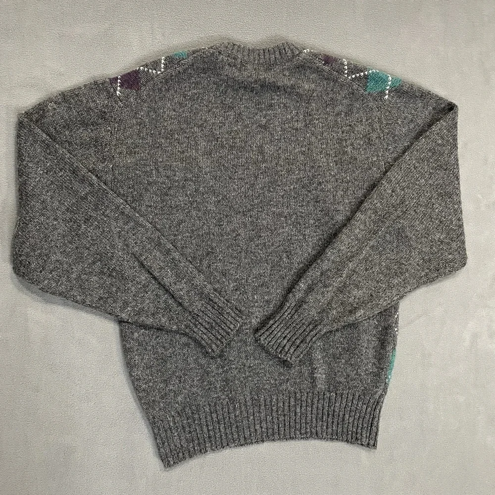 Par Four Sportswear Mens Sweater Sz L Wool Blend Argyle Diamond Pullover