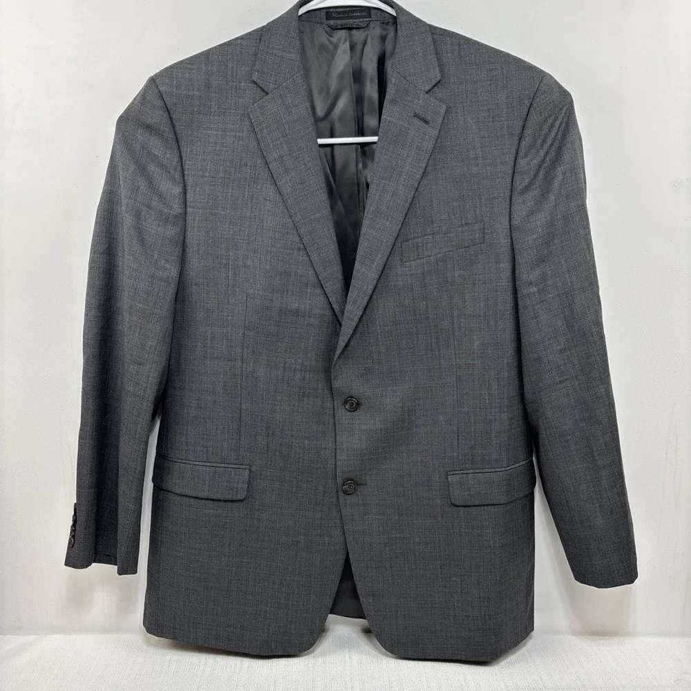 Lauren Ralph Lauren Men's Gray Textured Blazer Suit‎ Jacket Size 44L 100% Wool